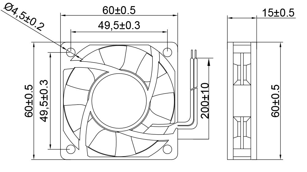 MFD6015C Dimensions